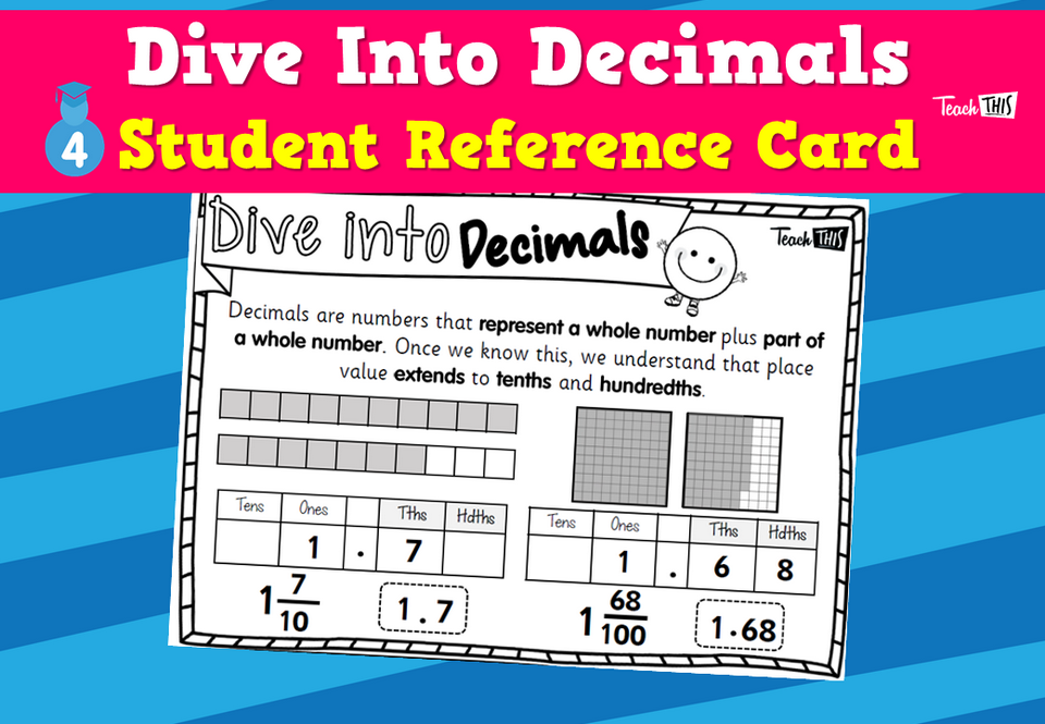 Dive Into Decimals - Student Reference Card