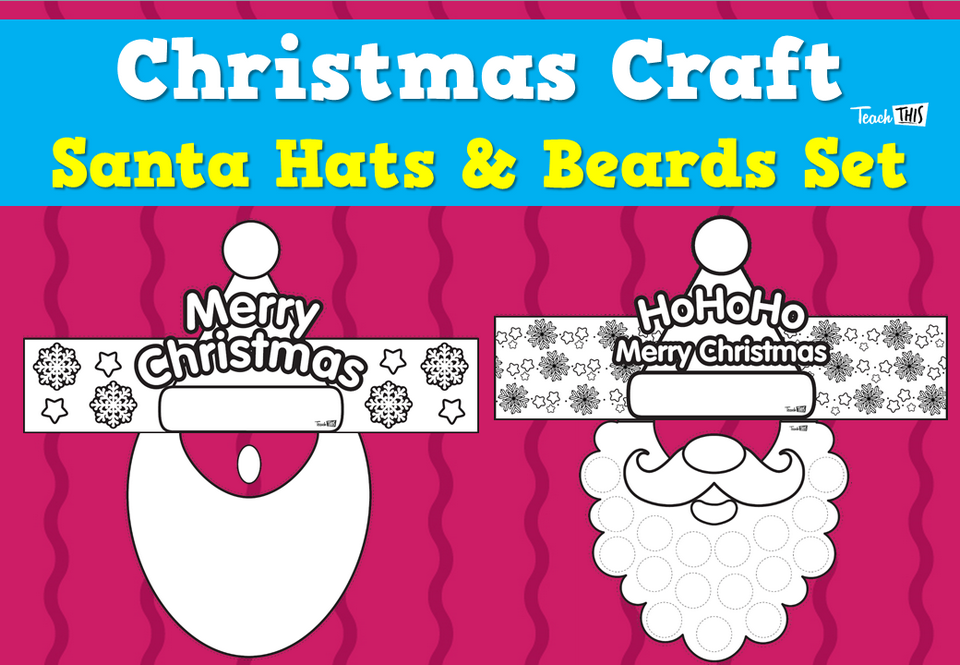 Christmas Craft – Santa Hats & Beards Set