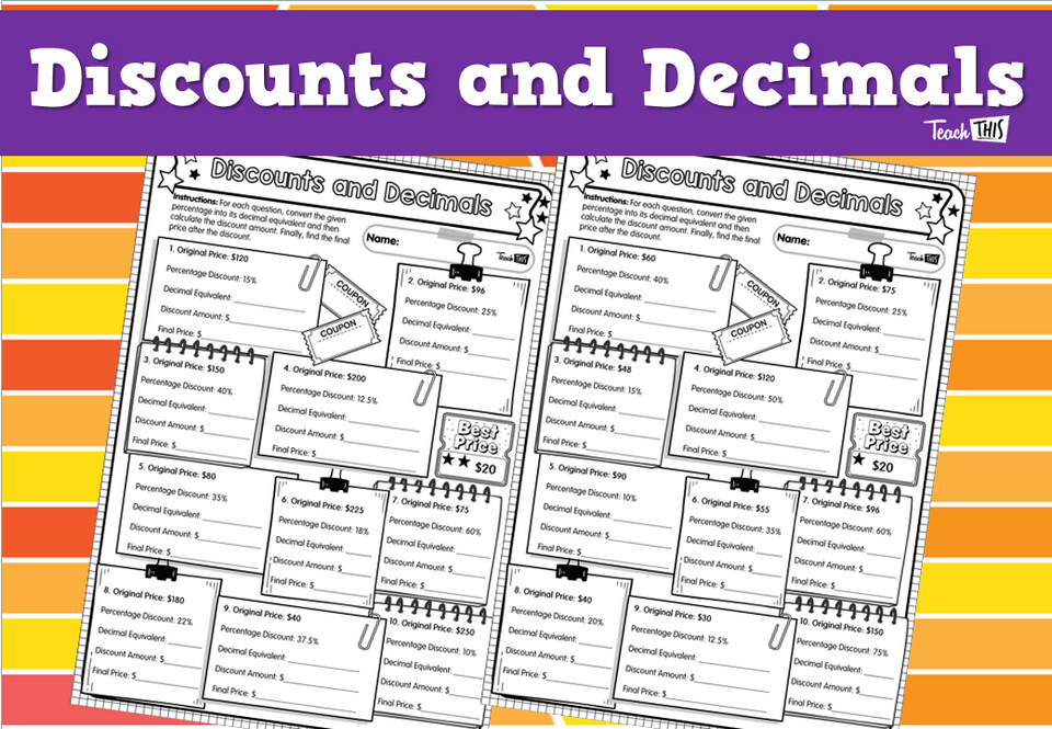 Discounts and Decimals