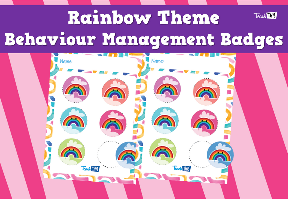 Rainbow Theme Behaviour Management Badges