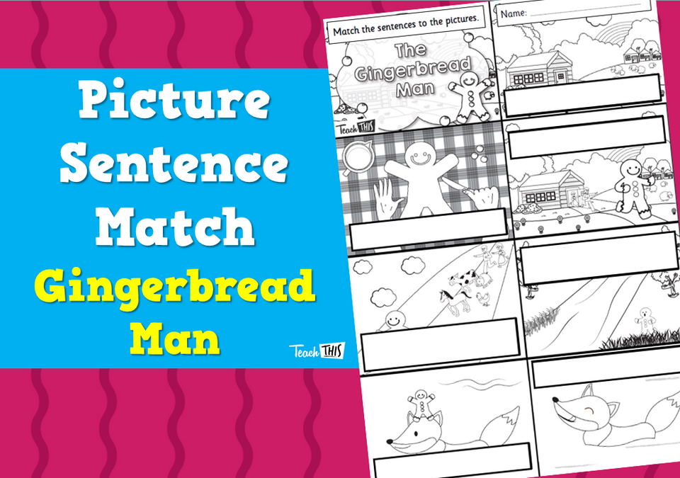 Picture Sentence Match - Gingerbread Man Activities