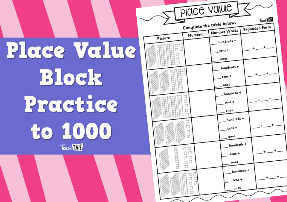 Place Value Block Practice to 1000