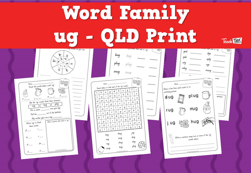 Word Family - ug - QLD Print