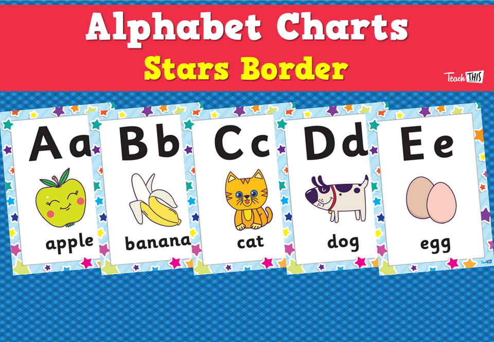Alphabet Charts - Stars Border