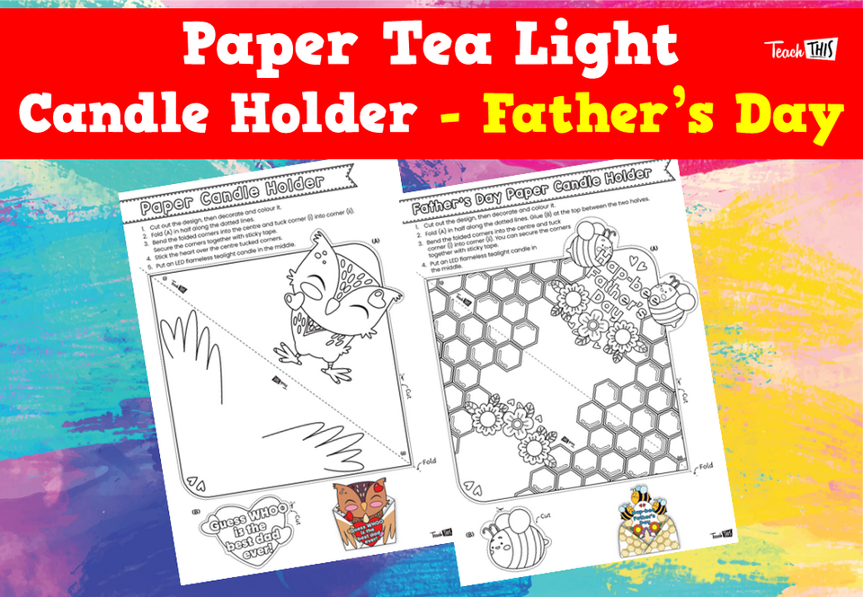 Paper Tea Light Candle Holder - Father’s Day