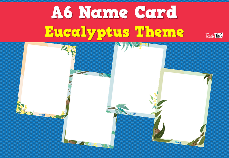 A6 Name Card - Eucalyptus Theme