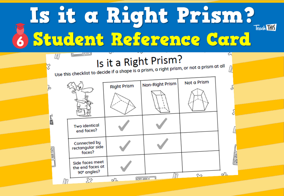 Is it a Right Prism? - Student Reference Card
