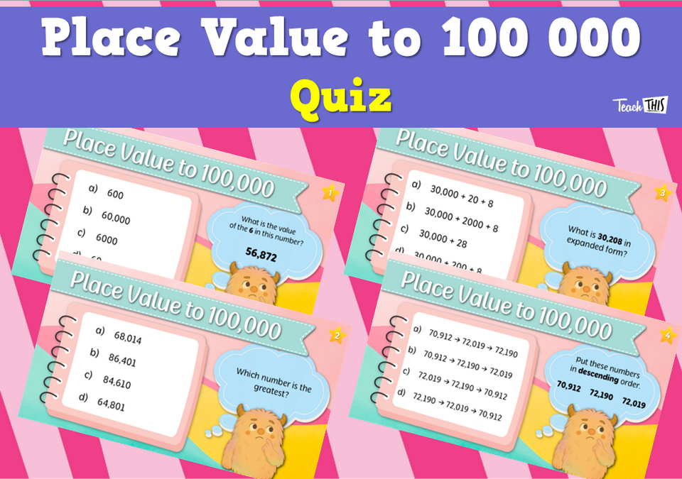 Place Value to 100 000 Quiz
