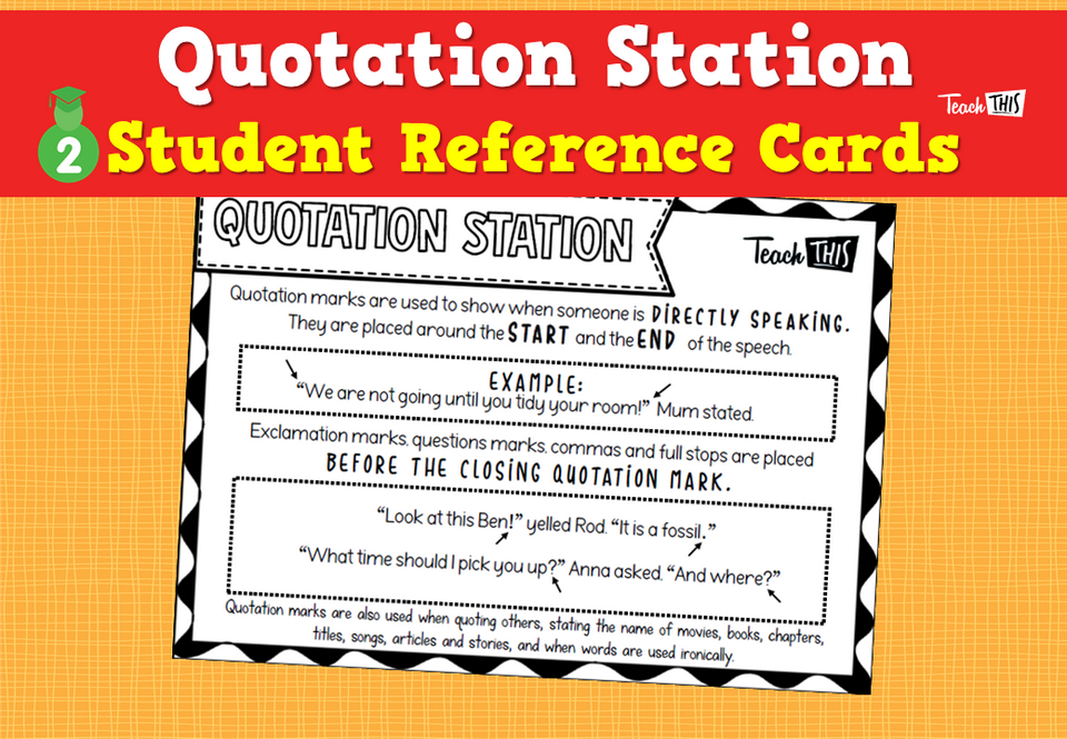 Quotation Station - Student Reference Cards