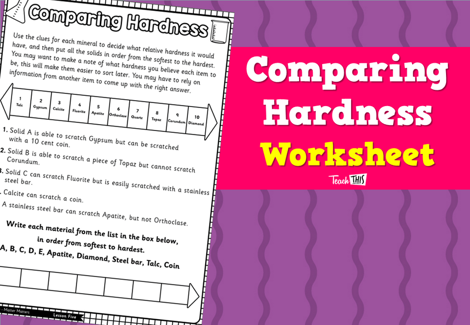 Comparing Hardness - Worksheet