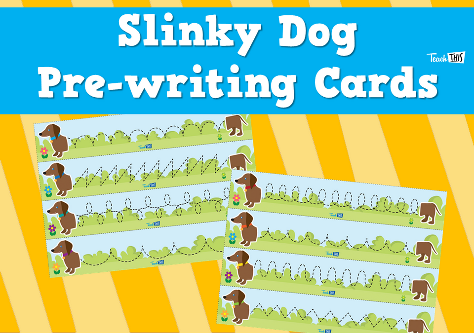 Slinky Dog Pre-writing Cards