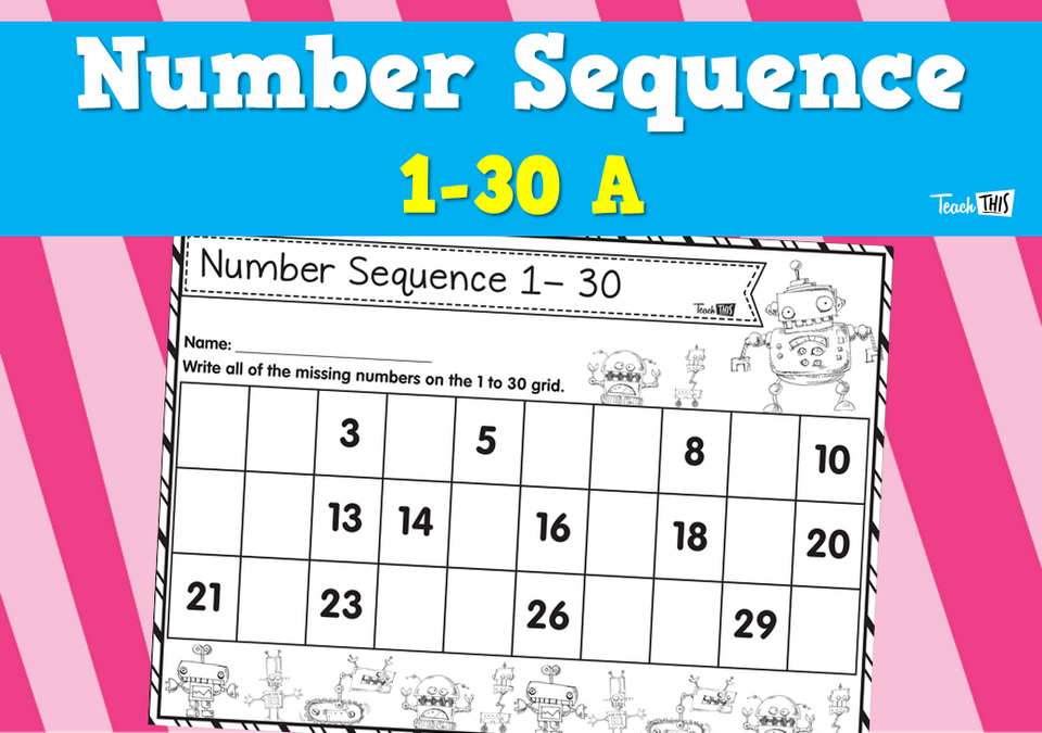 Number Sequence 1-30 A