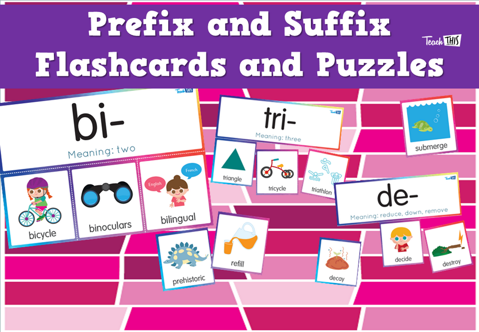 Prefix and Suffix Flashcards and Puzzles