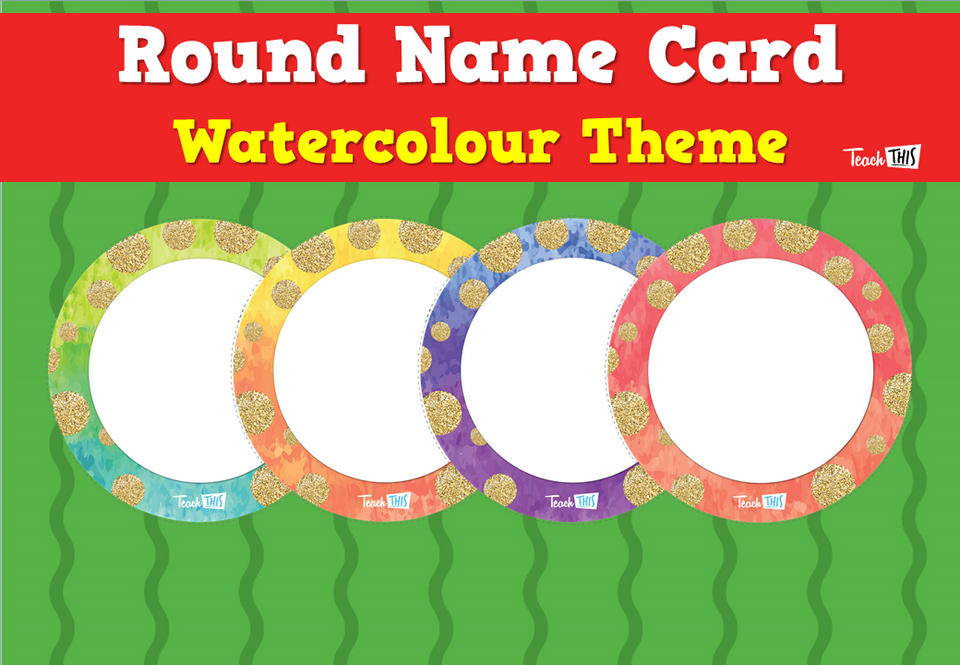 Round Name Card - Watercolour Theme