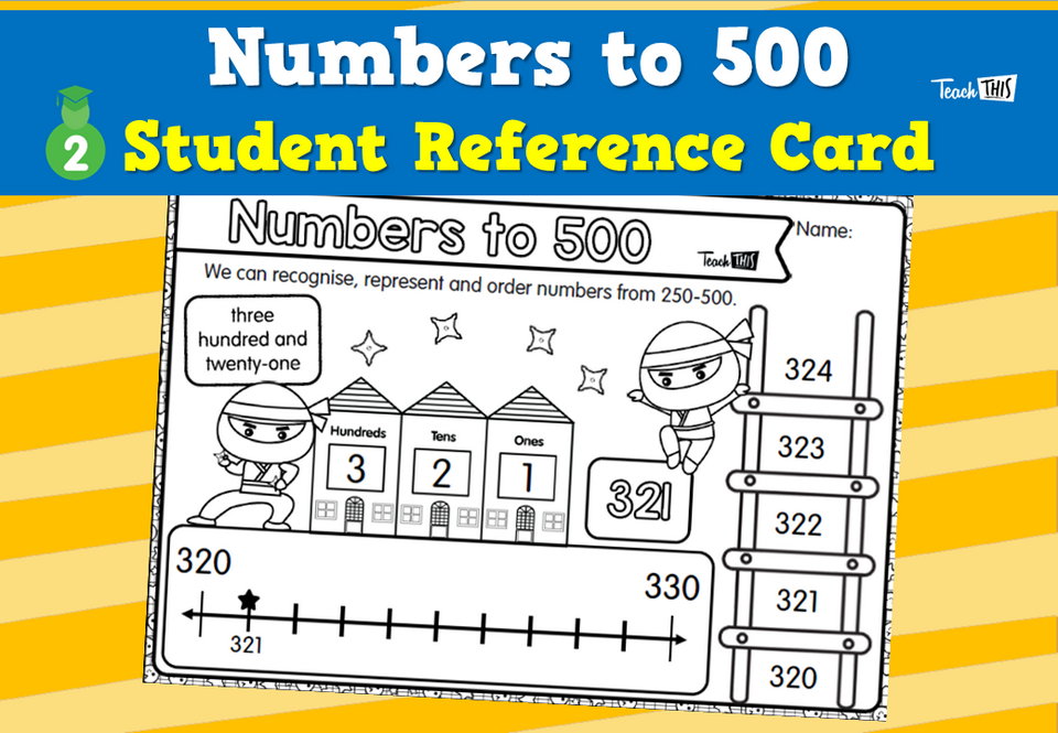 Numbers to 500 - Student Reference Card