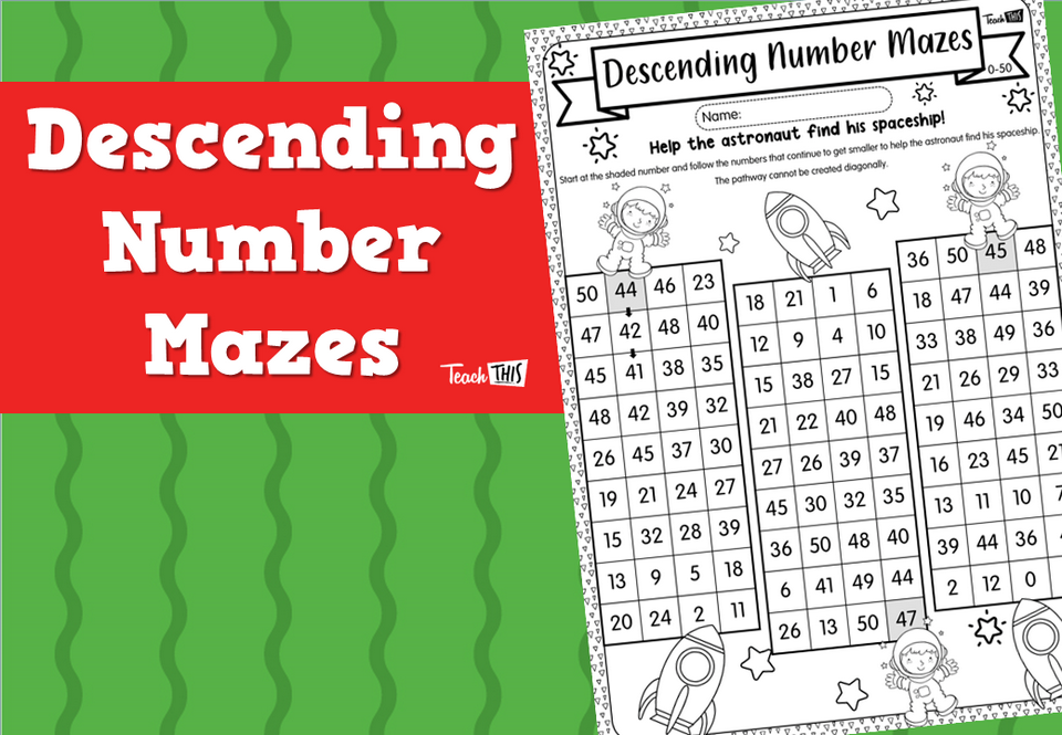 Descending Number Mazes