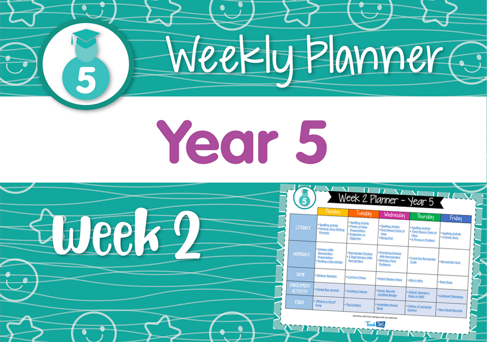 Weekly Planner - Year 5 Week 2