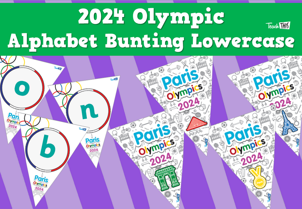 2024 Olympic Alphabet Bunting Lowercase