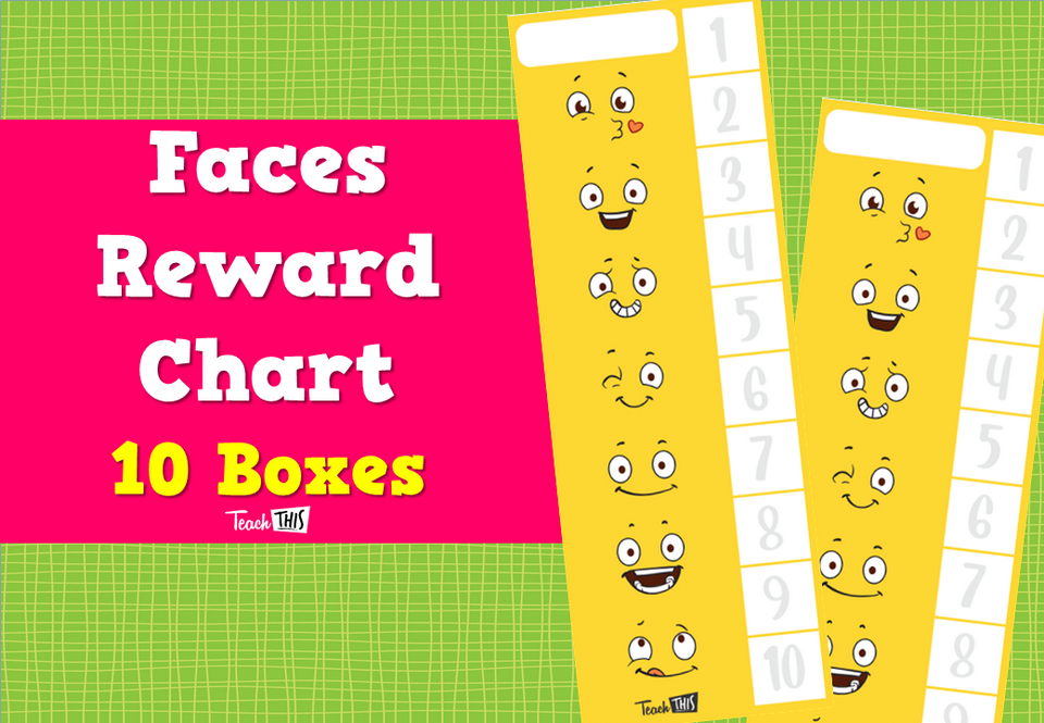 Faces Reward Chart - 10 Boxes