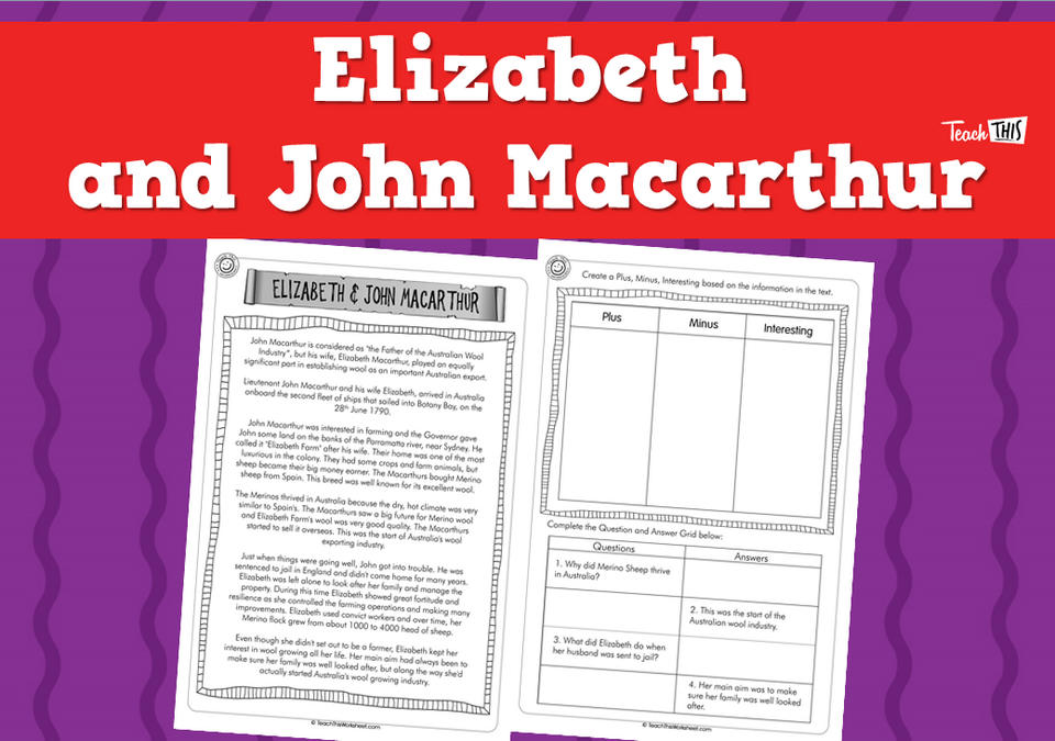 Elizabeth and John Macarthur (2pg)