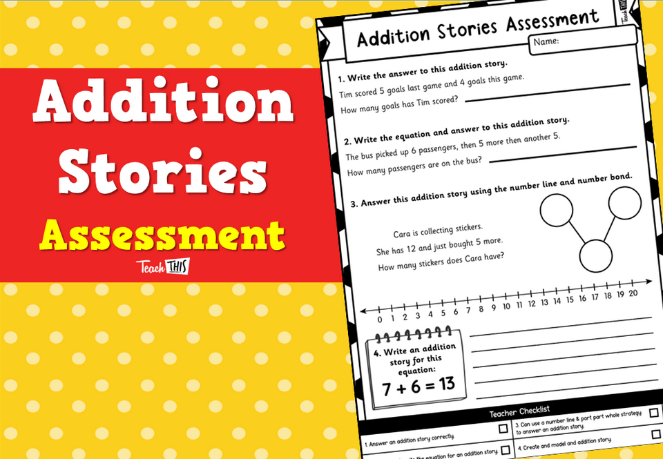 Addition Stories Assessment
