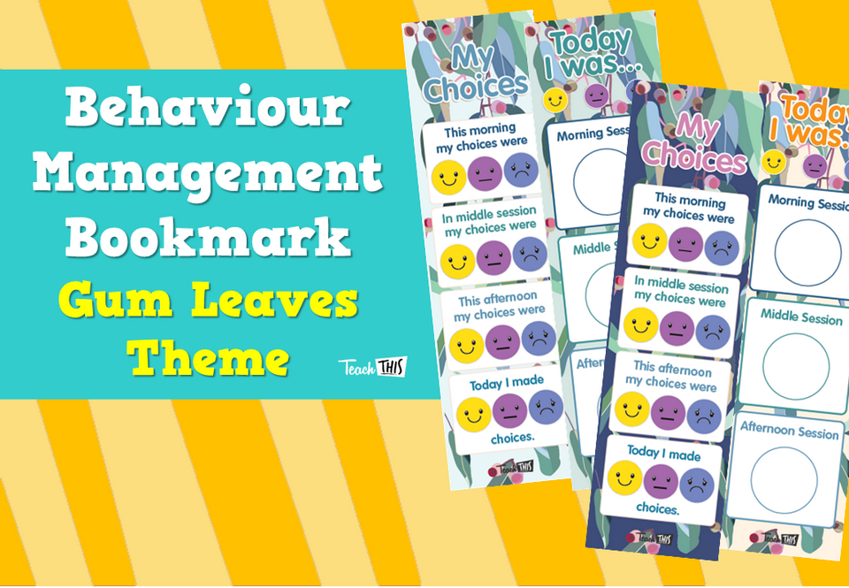 Behaviour Management Bookmark - Gum Leaves Theme