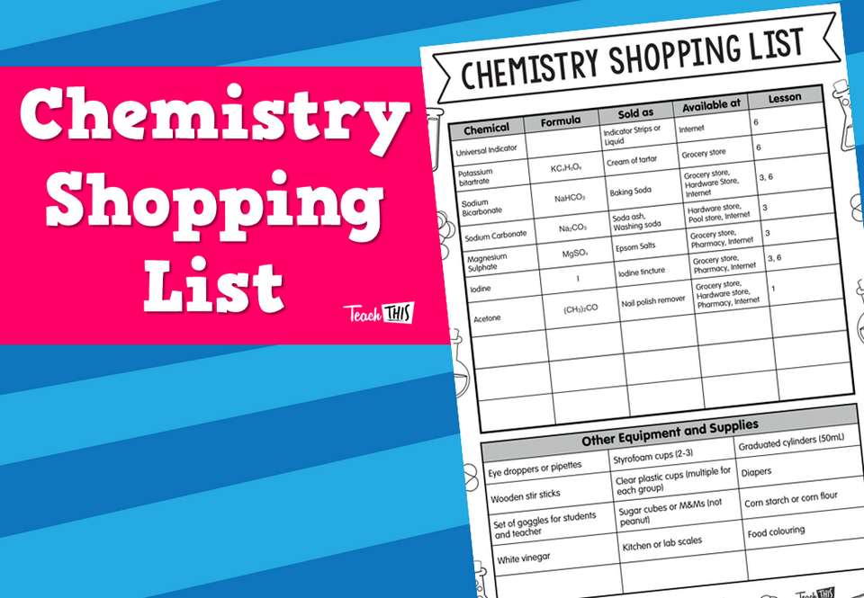 Chemistry Shopping List