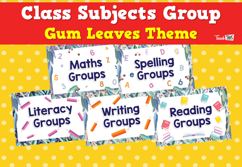 Class Subjects Group - Gum Leaves Theme