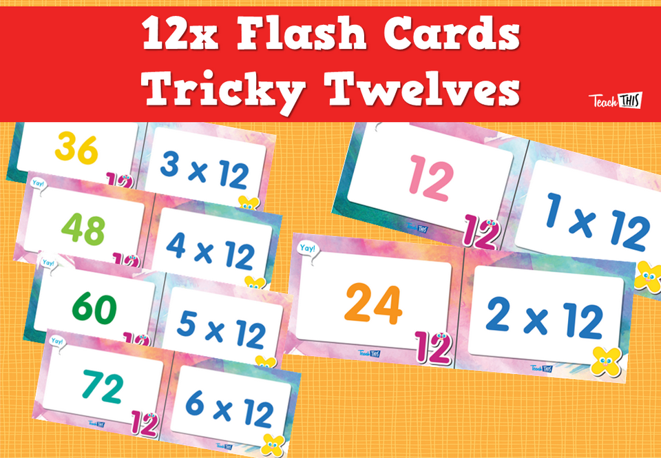 12x Flash Cards- Tricky Twelves