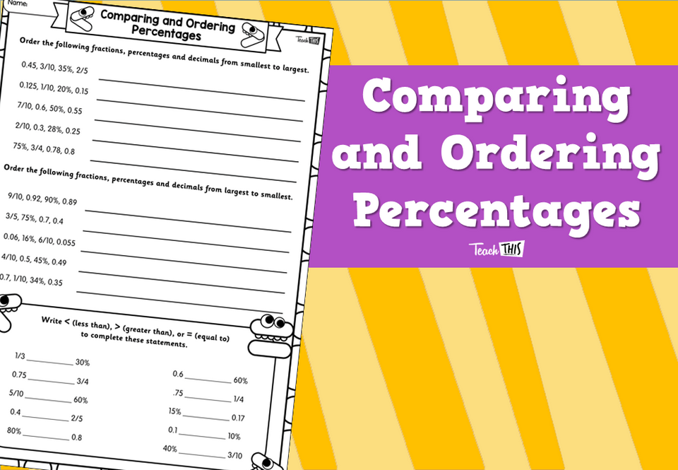 Comparing and Ordering Percentages