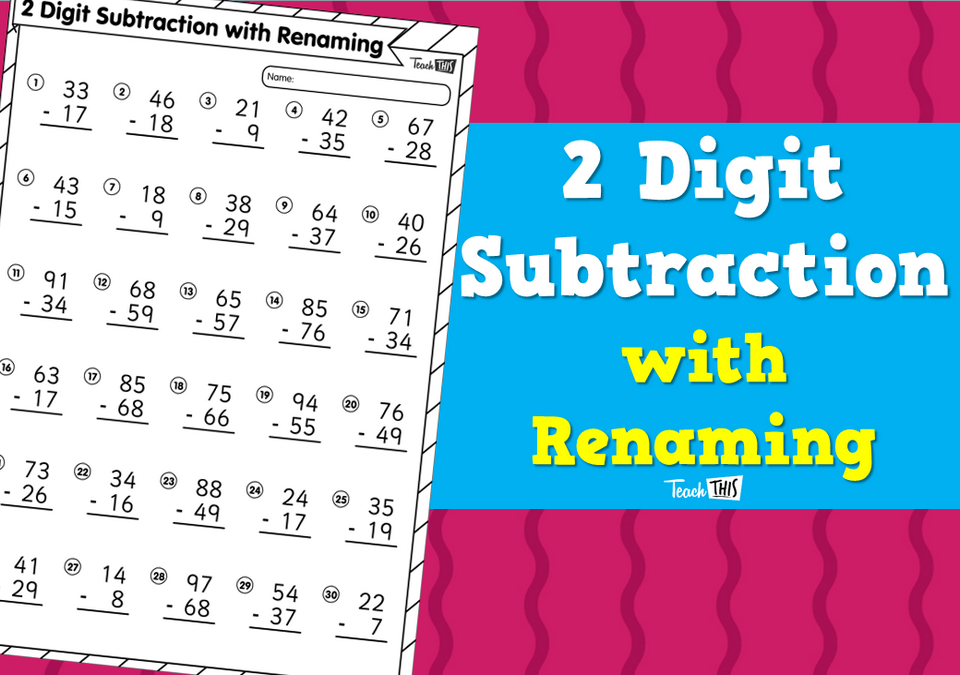 2 Digit Subtraction with Renaming