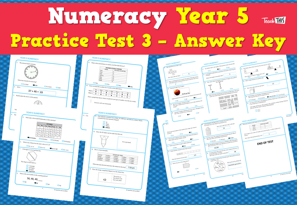 Year 5 - P3 Numeracy - ANSWERS