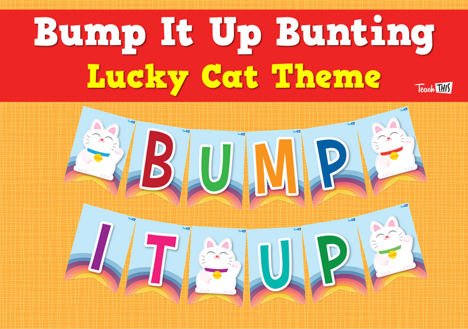 Bump It Up Bunting - Lucky Cat Theme