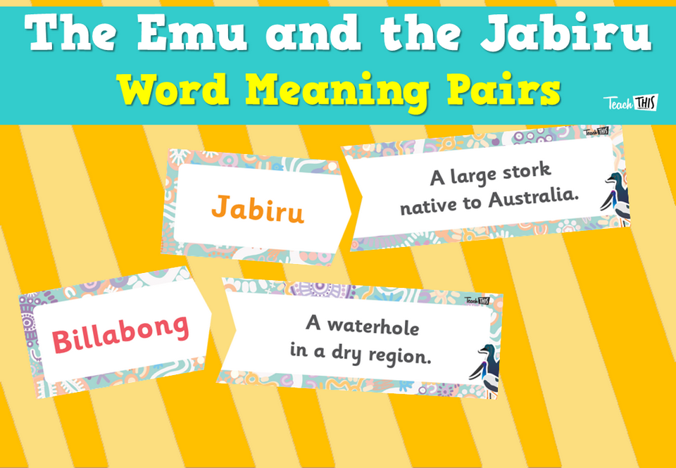 The Emu and the Jabiru - Word Meaning Pairs