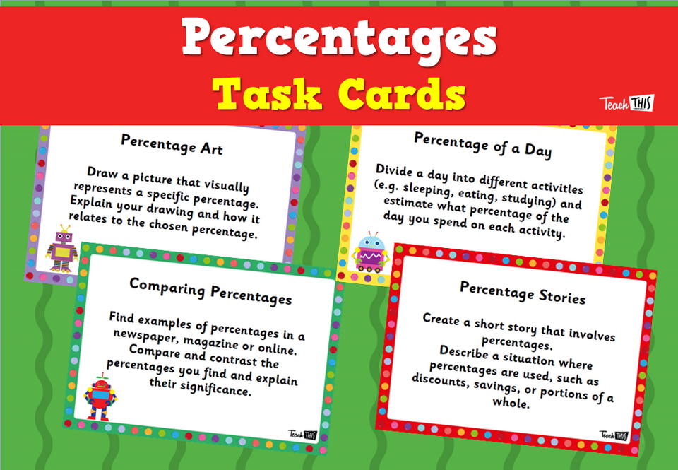 Percentages Task Cards