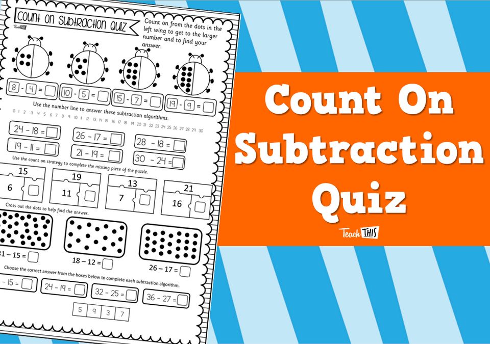 Count On Subtraction Quiz