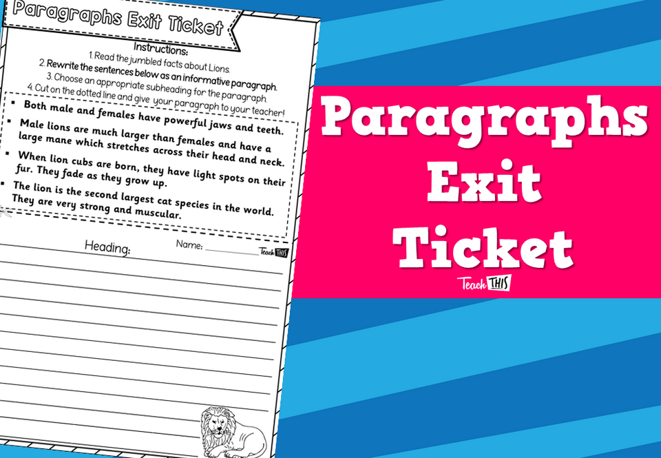 Paragraphs Exit Ticket