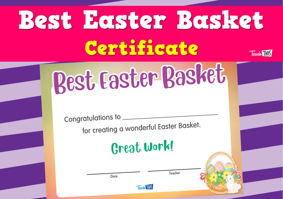 Best Easter Basket - Certificate