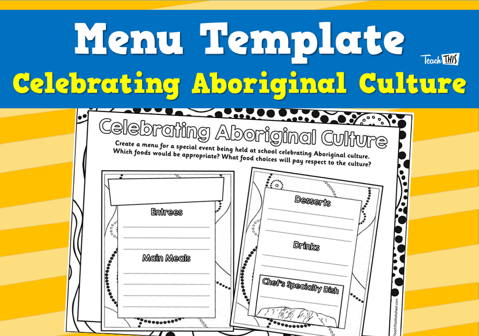 Menu Template - Celebrating Aboriginal Culture