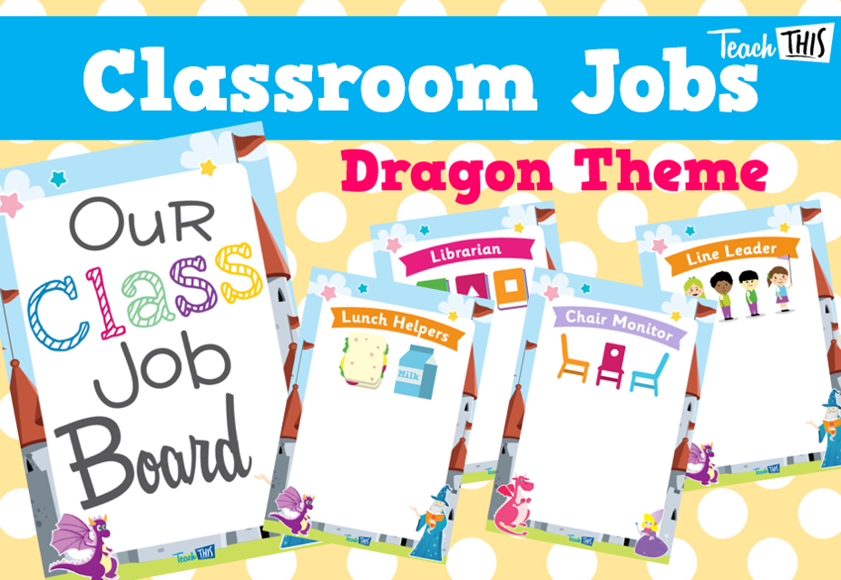 Classroom Jobs A4 - Dragons Theme