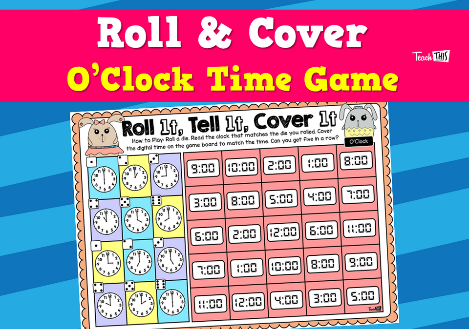 Roll & Cover O’Clock Time Game