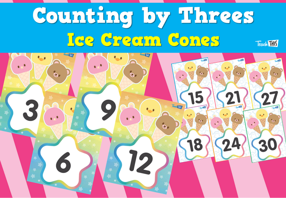 Counting by Threes - Ice Cream Cones