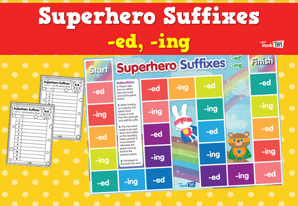 Superhero Suffixes- -ed, -ing