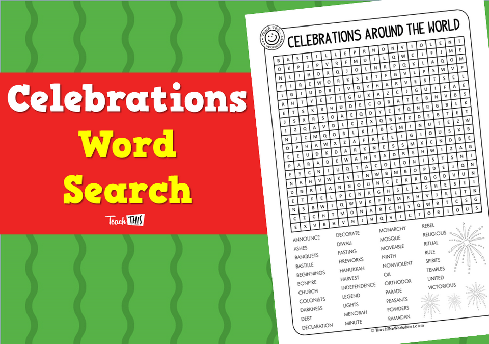 Celebrations Word Search