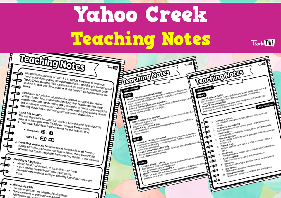 Yahoo Creek - Teaching Notes