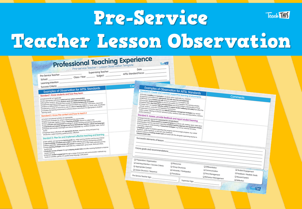 Pre-Service Teacher Lesson Observation