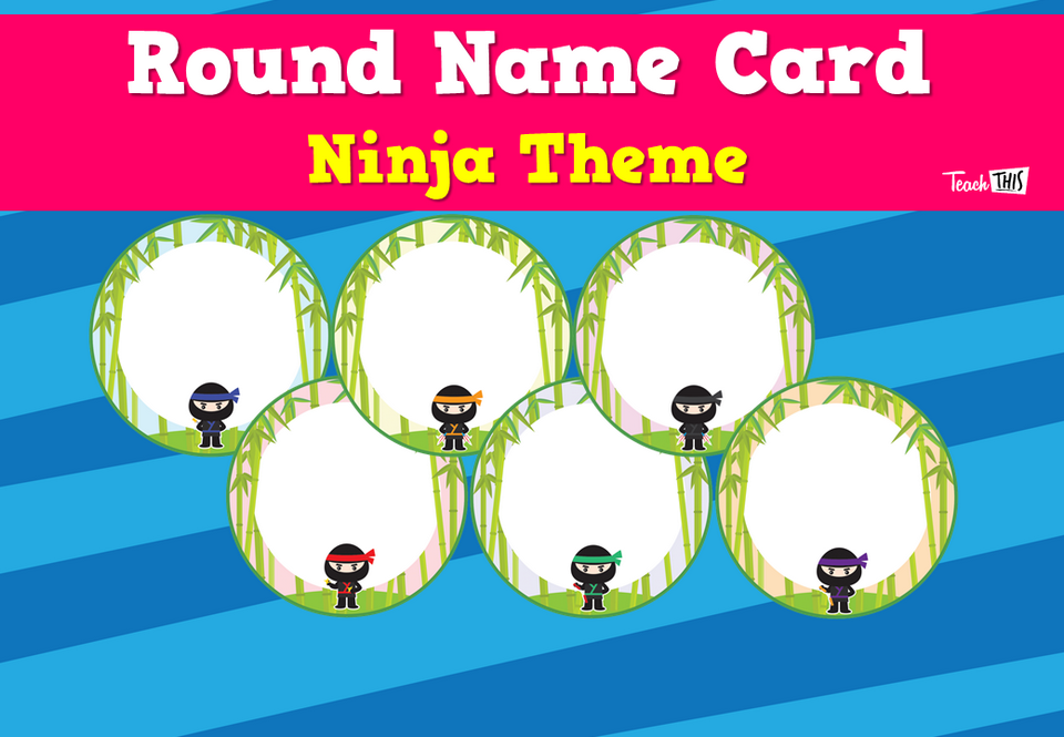 Round Name Card - Ninja Theme