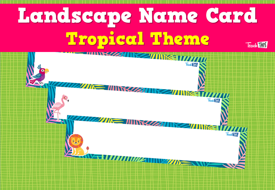 Landscape Name Card - Tropical Theme