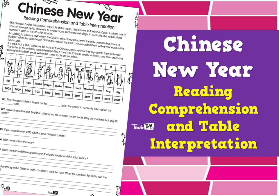 Chinese New Year - Reading Comprehension and Table Interpretation