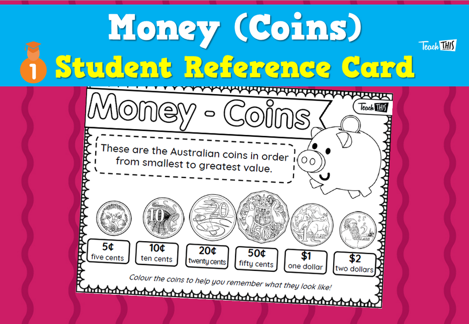 Money (Coins) - Student Reference Card